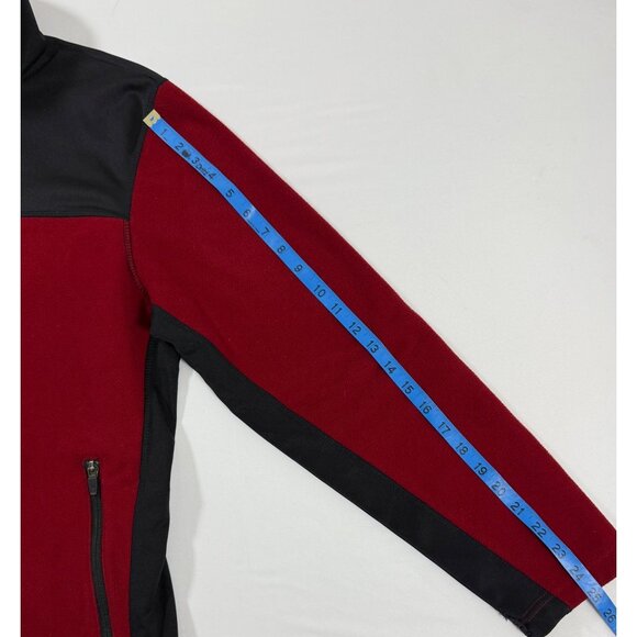VTG Eddie Bauer Y2K Windcutter Fleece Jacket M Red Black Softshell Zip Outdoor - Picture 8 of 13